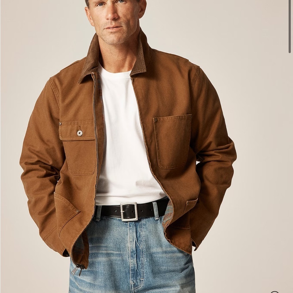 J crew duck brown Wallace & Barnes duck canvas utility jacket